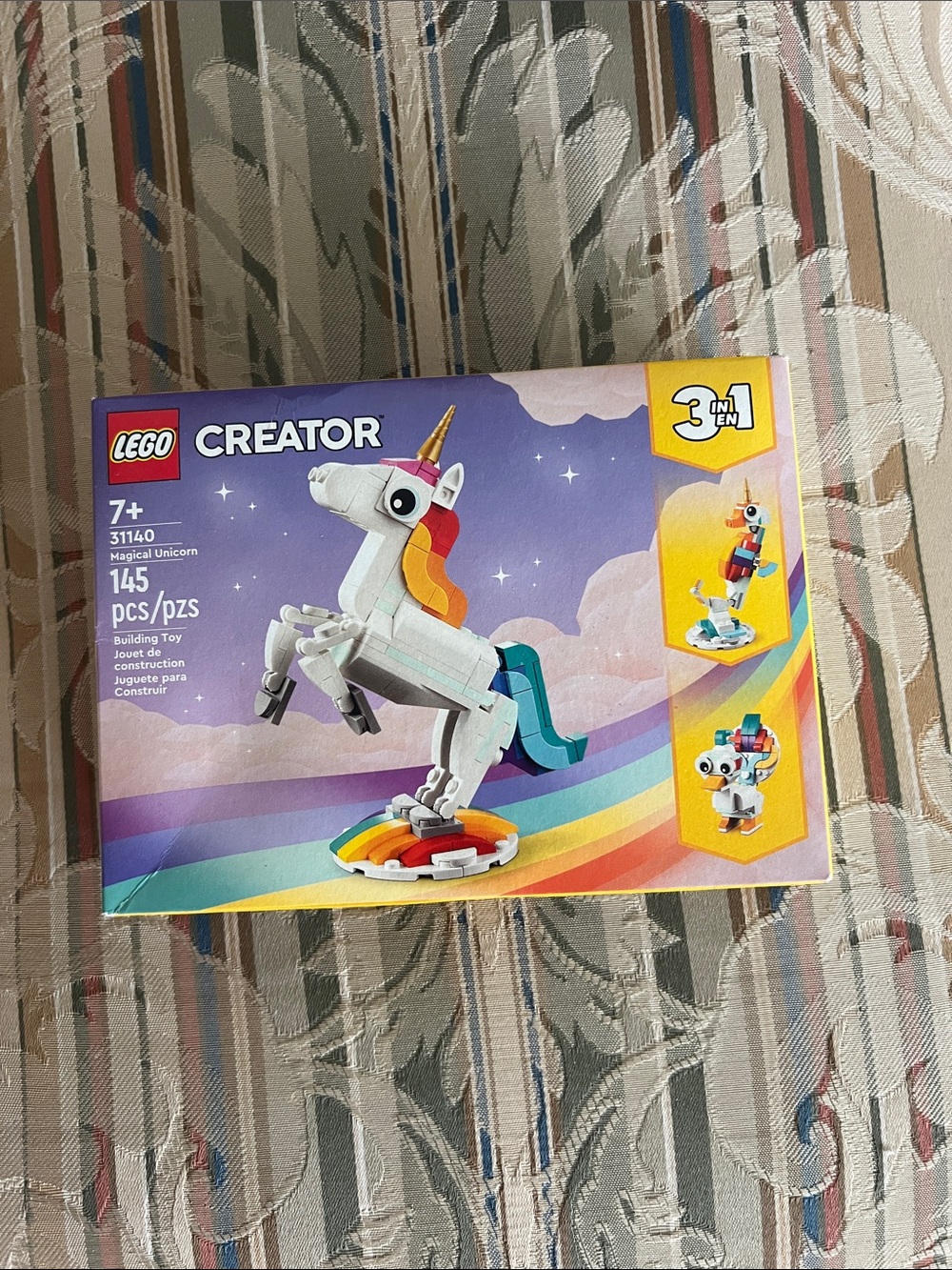 Lego Creator White Unicorn with Rainbow Accents
